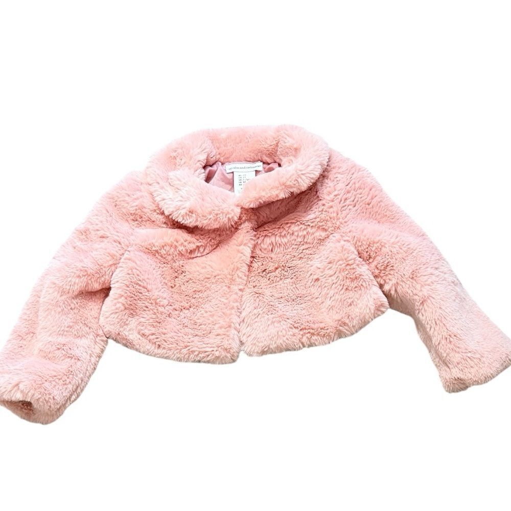 Cupcakes & Cashmere Toddler Faux Fur Pink Coat